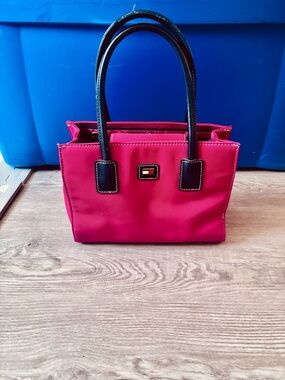 Women's Red Bag with Black Handles